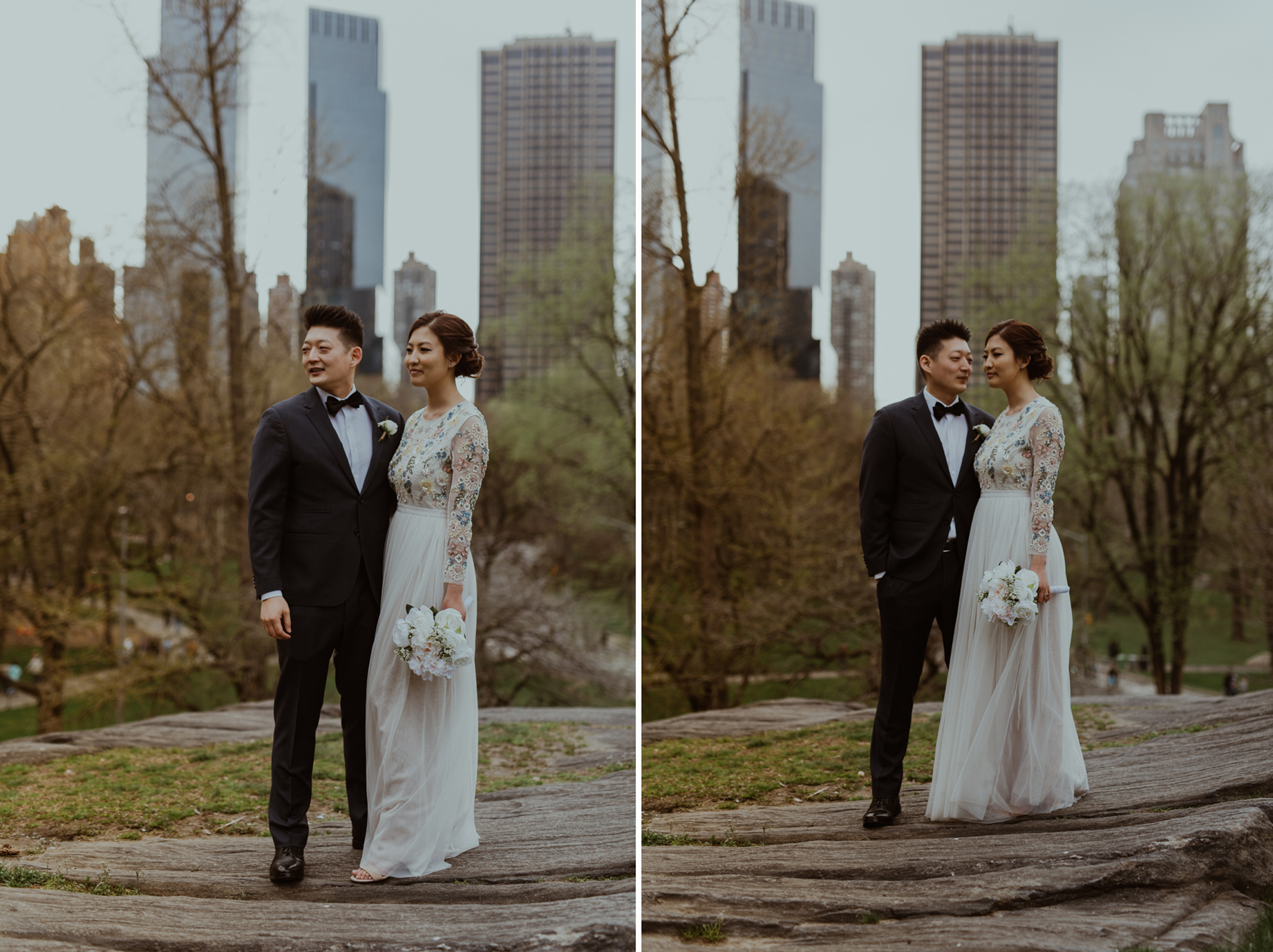 Central Park bride and groom eloping in NYC Need and Thread London
